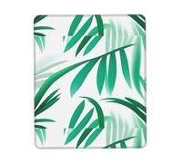 Poezjzw White and Emerald Pattern Mouse Pad Non-Slip Rubber Stitched Edges Waterproof Gaming Mouse Mat for Desk Gaming Work Wireless Mice 7.9 X 9.5 in