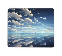 POEZJZW White Clouds Over The Sea Pattern Mouse Pad Gaming Non-Slip Rubber Base Rectangular Mouse Mat for Desktop Computer Laptop Gaming Office 7 X 8.6 in