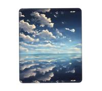 POEZJZW White Clouds Over The Sea Pattern Mouse Pad, Portable Office Non-Slip Rubber Base Wireless Mouse Pad For Office Laptop Computer Pc 8.3 X 10.3 In
