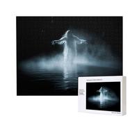 Poezjzw White Ghost In The Mist Puzzles For Adult 500 Pieces Wooden Jigsaw For Family Friend Home Decor Wall Art 20.4 X 15 In