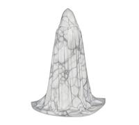 POEZJZW White Marble Veins Pattern Hooded Cloak Robe Costume Cloak For Adult Men Women Christmas Hoodies Cape Cosplay Costumes M