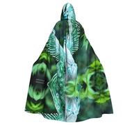 POEZJZW White Peacock Pattern Hooded Cloak Robe Costume For Adult Men Women Christmas Hoodies Cape Cosplay Costumes