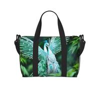 Poezjzw White Peacock Travel Duffle Bag Weekender Carry On Tote Bags For Women Hospital Bags For Labor And Delivery Overnight Luggage Bag, Black, One Size