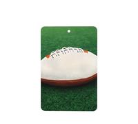 Poezjzw White Rugby Ball Pattern Car Air Fresheners 4 Pcs Rectangle Hanging Aromatherapy Tablets Scented Fresheners For Bedroom Bathroom