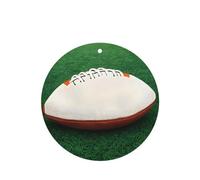 Poezjzw White Rugby Ball Pattern Car Air Fresheners 4 Pcs Round Shape Hanging Aromatherapy Tablets Scented Fresheners For Bedroom Bathroom