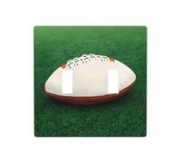 Poezjzw White Rugby Ball Pattern Decorative Light Switch Plate Covers 2 Gang Wall Plate Double Toggle Switch Cover 4.5 X 4.5 in