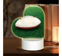 POEZJZW White Rugby Ball Pattern Heart Shape Acrylic Night Light with USB Cable Adjustable 3 Colors for Restaurant Bar Cafe