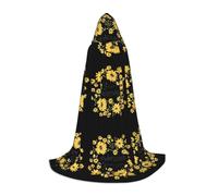 POEZJZW Wild Daisy Flower Pattern Teenager Hooded Cloak Cloak Women Men Halloween Costume Masquerade Cosplay Costume Christmas Party Robe S