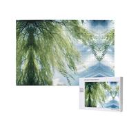 Poezjzw Willow Wadding Puzzles For Adult 1000 Pieces Wooden Jigsaw For Family Friend Home Decor Wall Art 29.5 X 19.7 In