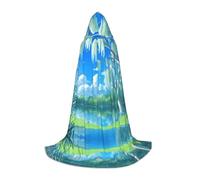 POEZJZW Willows On The Waterfront Pattern Hooded Cloak Robe Costume Cloak For Adult Men Women Christmas Hoodies Cape Cosplay Costumes M