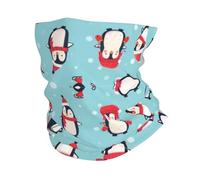 POEZJZW Winter Christmas Penguins Pattern Neck Gaiter Head Wrap Headwear Face Mask Magic Scarf Bandana For Men And Women