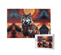 Poezjzw Wolf Totem With Fire Adult Classic Jigsaw 1000 Pieces Wooden Puzzle Modern Home Decor Intellectual Game 75x50cm