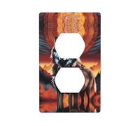 Poezjzw Wolf Totem with Fire Pattern Outlet Covers Wall Plate Light Switch Plate Decorative for Kitchen Bathroom Bedroom Farmhouse Decor