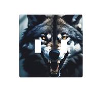 Poezjzw Wolf with Bared Fangs Pattern Decorative Light Switch Plate Covers 2 Gang Wall Plate Double Toggle Switch Cover 4.5 X 4.5 in