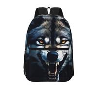 POEZJZW Wolf With Bared Fangs Pattern Laptop Backpack For Fashion Backpacks Nurse Stylish Travel School Books Bags Casual Daypacks