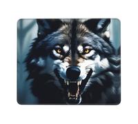 POEZJZW Wolf with Bared Fangs Pattern Mouse Pad Gaming Non-Slip Rubber Base Rectangular Mouse Mat for Desktop Computer Laptop Gaming Office 10 X 12 Inch