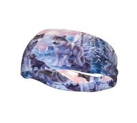 Poezjzw Wolves Family Pattern Sports Headband Suitable For Running Yoga Elasticated Moisture Wicking Hairband
