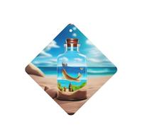 Poezjzw World In A Bottle Pattern Car Air Fresheners 4 Pcs Square Hanging Aromatherapy Tablets Scented Fresheners For Bedroom Closet Shoe