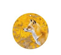 Poezjzw Yellow Flowering Fox Pattern Car Air Fresheners 4 Pcs Round Shape Hanging Aromatherapy Tablets Scented Fresheners For Bedroom Closet Shoe