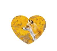 Poezjzw Yellow Flowering Fox Pattern Car Air Fresheners 6 Pcs Heart Shape Hanging Aromatherapy Tablets Scented Fresheners For Bedroom Closet Shoe