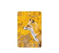 Poezjzw Yellow Flowering Fox Pattern Car Air Fresheners 6 Pcs Rectangle Hanging Aromatherapy Tablets Scented Fresheners For Bedroom Closet Shoe