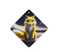 Poezjzw Yellow Fox Pattern Car Air Fresheners 4 Pcs Square Hanging Aromatherapy Tablets Scented Fresheners For Bedroom Closet Shoe