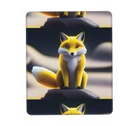 Poezjzw Yellow Fox Pattern Mouse Pad Non-Slip Rubber Stitched Edges Waterproof Gaming Mouse Mat for Desk Gaming Work Wireless Mice 8.3 X 10.3 in