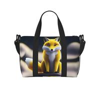 Poezjzw Yellow Fox Travel Duffle Bag Weekender Carry On Tote Bags For Women Hospital Bags For Labor And Delivery Overnight Luggage Bag, Black, One Size, Black, One Size