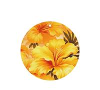 Poezjzw Yellow Leaf Flower Pattern Car Air Fresheners 4 Pcs Round Shape Hanging Aromatherapy Tablets Scented Fresheners For Bedroom Closet Shoe