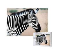 Poezjzw Zebra Looking Around Adult Classic Jigsaw 1000 Pieces Wooden Puzzle Modern Home Decor Intellectual Game 75x50cm