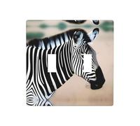 Poezjzw Zebra Looking Around Pattern Decorative Light Switch Plate Covers 2 Gang Wall Plate Double Toggle Switch Cover 4.5 X 4.5 in