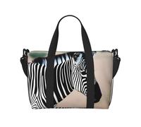 Poezjzw Zebra Looking Around Travel Duffle Bag Weekender Carry On Tote Bags For Women Hospital Bags For Labor And Delivery Overnight Luggage Bag, Black, One Size, Black, One Size