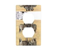 Poezjzw Zebras On South Africa Pattern Wall Plateoutlet Cover, Decorative Wall Plate Size 4.5x2.76 in for Residential and Commercial Areas