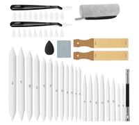 pofaa 48 PCS Sketch Drawing Tools, 20 Blending Stumps Set & 2 Sandpaper Pencil Sharpeners, Pencil Extension, Erasers