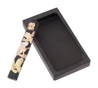 pofaa Chinese Calligraphy Rectangle Dragon Phoenix Pattern Sets Traditional Chinese Ink Stones with Ink Stick 1Set