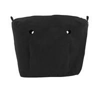 pofaa Waterproof Solid Canvas Insert Inner Lining Insert Zipper Pocket for Obag O Bag Handbag Bag Black Mini