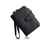 Pofee XIO Women's Leather Wallet with Card Slots, ID Window, Zipper, Coin Purse