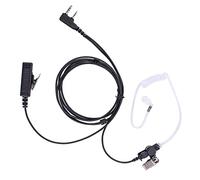 POFENAL 2-Wire 2 Pin Earpiece Compatible with BTECH, Kenwood,Retevis Walkie Talkie with Big PTT Mic Tansparent Air Acoustic Tube Headset