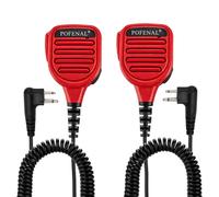 POFENAL Waterproof 2 Pin Mic for Motorola Radios R2 BPR40D BPR40 CP100D CP200D CP200 CP185 CLS1410 CLS1110 DLR1060 RDU4100 RDU4160D RMU2040 RMU2080D CLS DTR RDU RMU 2 Pairs
