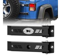 POFENZE Jeep Rear Door Hinges for 2007-2018 Jeep Wrangler JK JKU, Heavy Duty Tailgate Hinge Set with Built-in Bottle Opener, Alloy Steel, 2 PCS Black