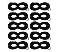 POFET 10pcs Black Felt Eye Masks Superhero Gangster Masquerade Mask Black Felt Eye Masks Suitable For Party Dress Up Costumes Halloween Masquerade Accessories