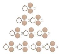 POFET 10pcs Mini Wood Hoops Punched for Cross Stitch Round Embroidery Hoop Frame Cross Stitch, Arts, DIY Crafts Tool (5.7cm×5cm,External Dimension)