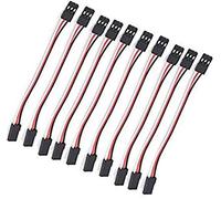 POFET 10pcs Servo Extension Cable Lead Wire 100cm 3 Pin Cord JR Male Head and Futaba Female Head for RC Plane