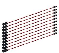 POFET 10pcs Servo Extension Cable Lead Wire 50cm 3 Pin Cord JR Male Head and Futaba Female Head for RC Plane