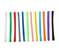 POFET 12 pcs Silicone Beach Towel Clips, Stretchable Towel Holder Bands for Beach Chairs, Colorful Pool Swim Vacation Accessories,towel bands for sun loungers