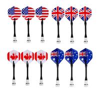 POFET 12pcs Magnetic Darts for Magnet Dartboard Dart Board Replacements Safety Plastic Darts Indoor Game Target Accessories
