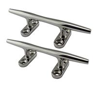 POFET 2 Pcs 8 inch-100mm 316 Stainless Steel Heavy Duty Boat Hollow Base Cleats for Marine Yacht,Stainless Steel Marine Boat Dock Deck Rope Cleat Cleats Hollow Base Bollard