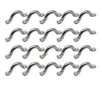 POFET 20 Pcs 5mm-316 Stainless Steel Two Hole Tube U Bracket Heavy Duty Rigid Pipe Strap Tension Clips,Ring Hose Clamp Card