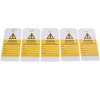POFET 20PCS Lockout Tagout Tags - Nylon Plastic w/Zip Ties | Danger Do Not Operate Loto Tag - Compliance Safety Tats for Lock Out, Out of Service, Electrical Equipment Repair - Yellow