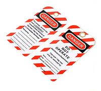 POFET 20PCS Lockout Tagout Tags - Nylon Plastic w/Zip Ties | Danger Do Not Operate Loto Tag - Compliance Safety Tats for Lock Out, Out of Service, Electrical Equipment Repair